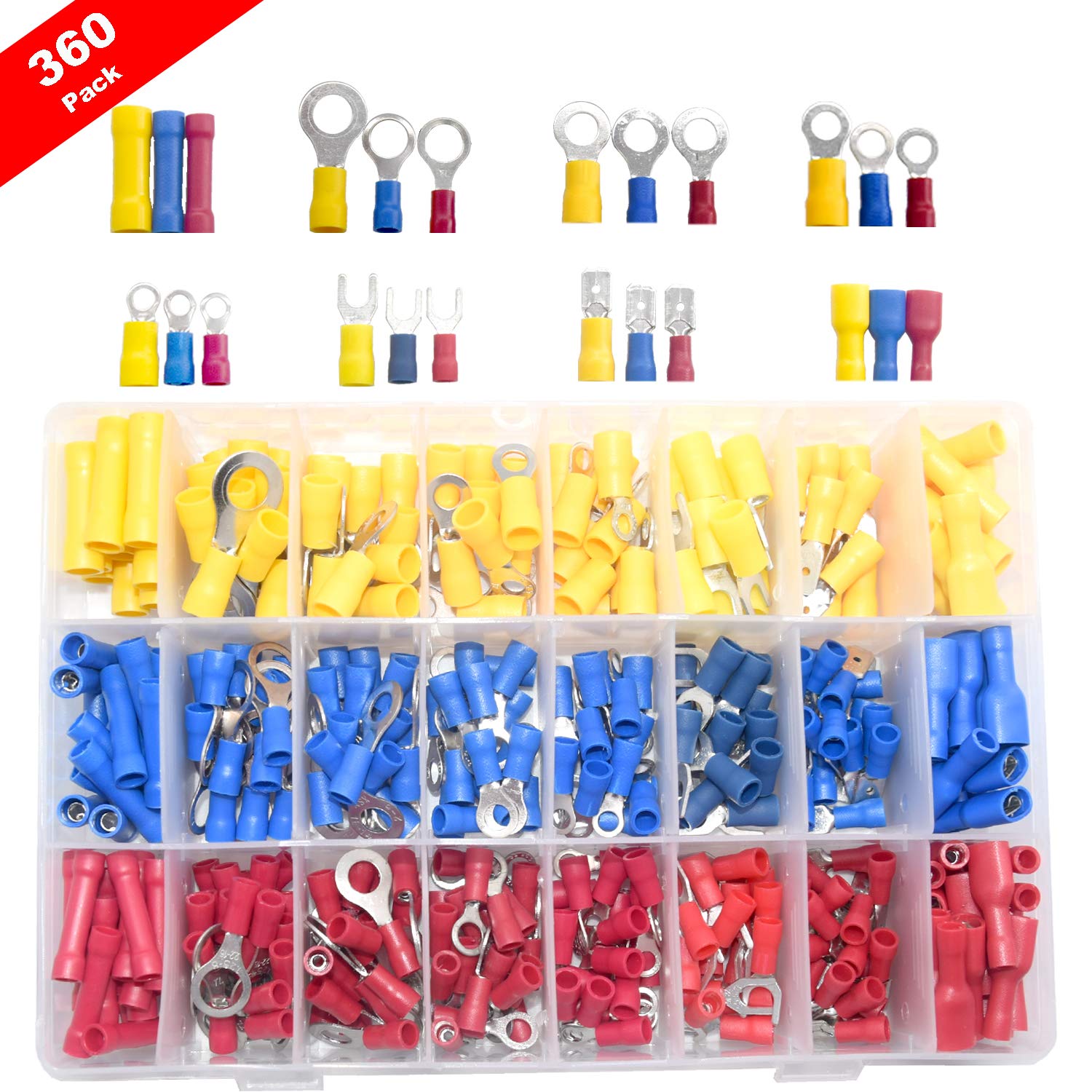 Buy Yosawo 360 Pieces Crimp Connectors Electrical Connectors Insulated