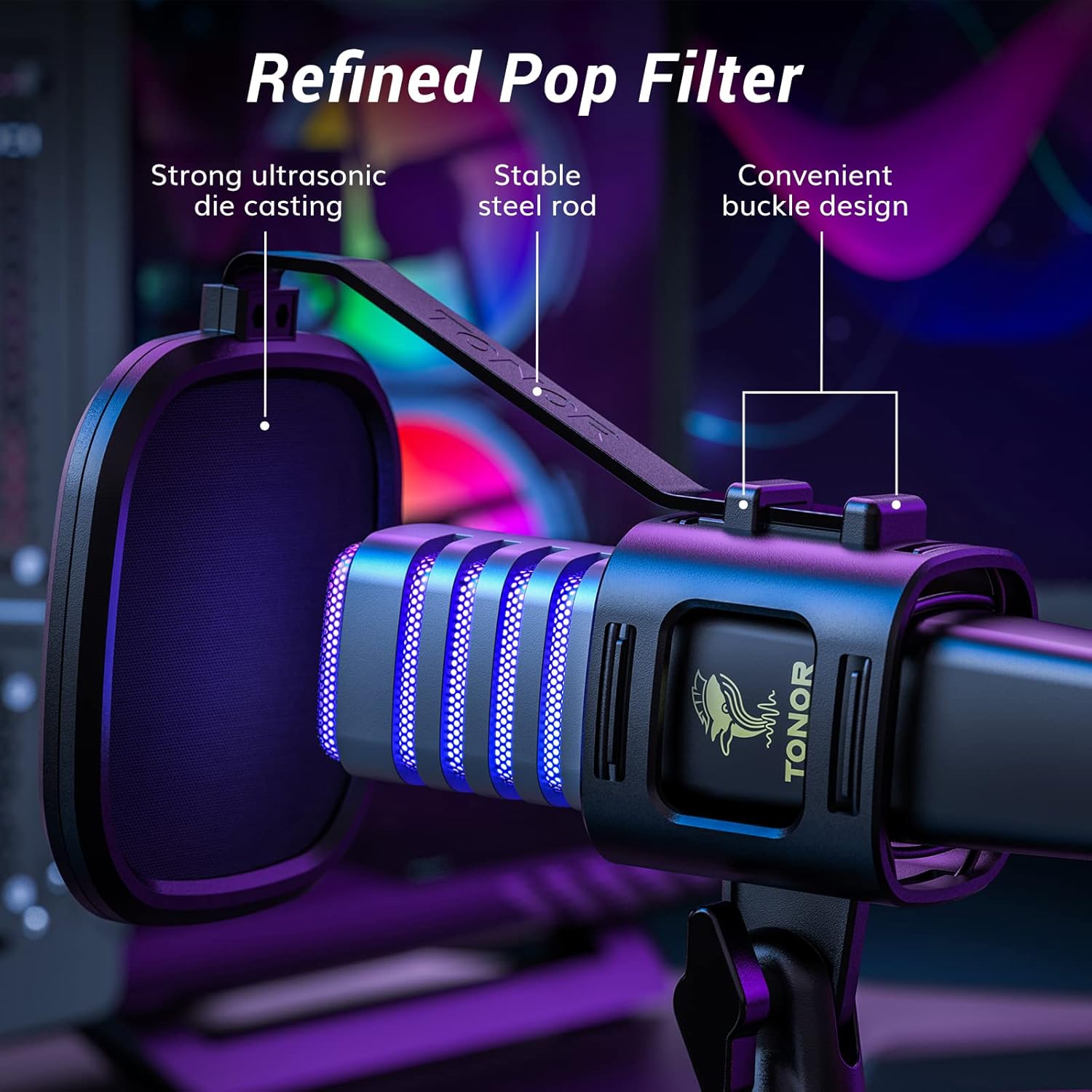 TONOR RGB USB Microphone, Cardioid Condenser Computer PC Mic with Tripod Stand, Pop Filter, Shock Mount for Gaming, Streaming, Podcasting, YouTube, Twitch, Compatible with Laptop Desktop,TC30 with RGB 16 71tsfliV5PL. SL1500