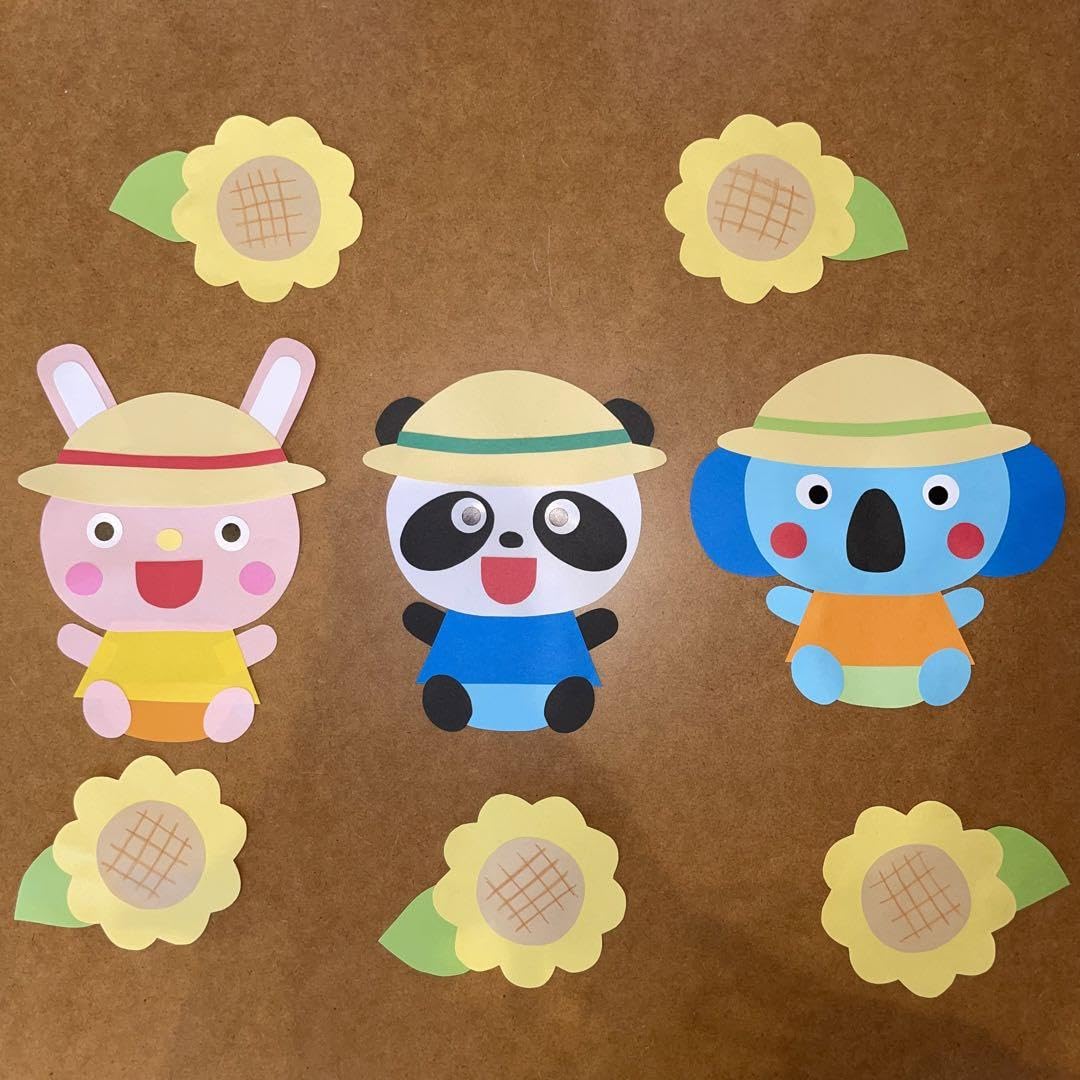 Amazon.co.jp: 壁面飾り パンダ うさぎ コアラ 動物 夏の壁面 : ホビー
