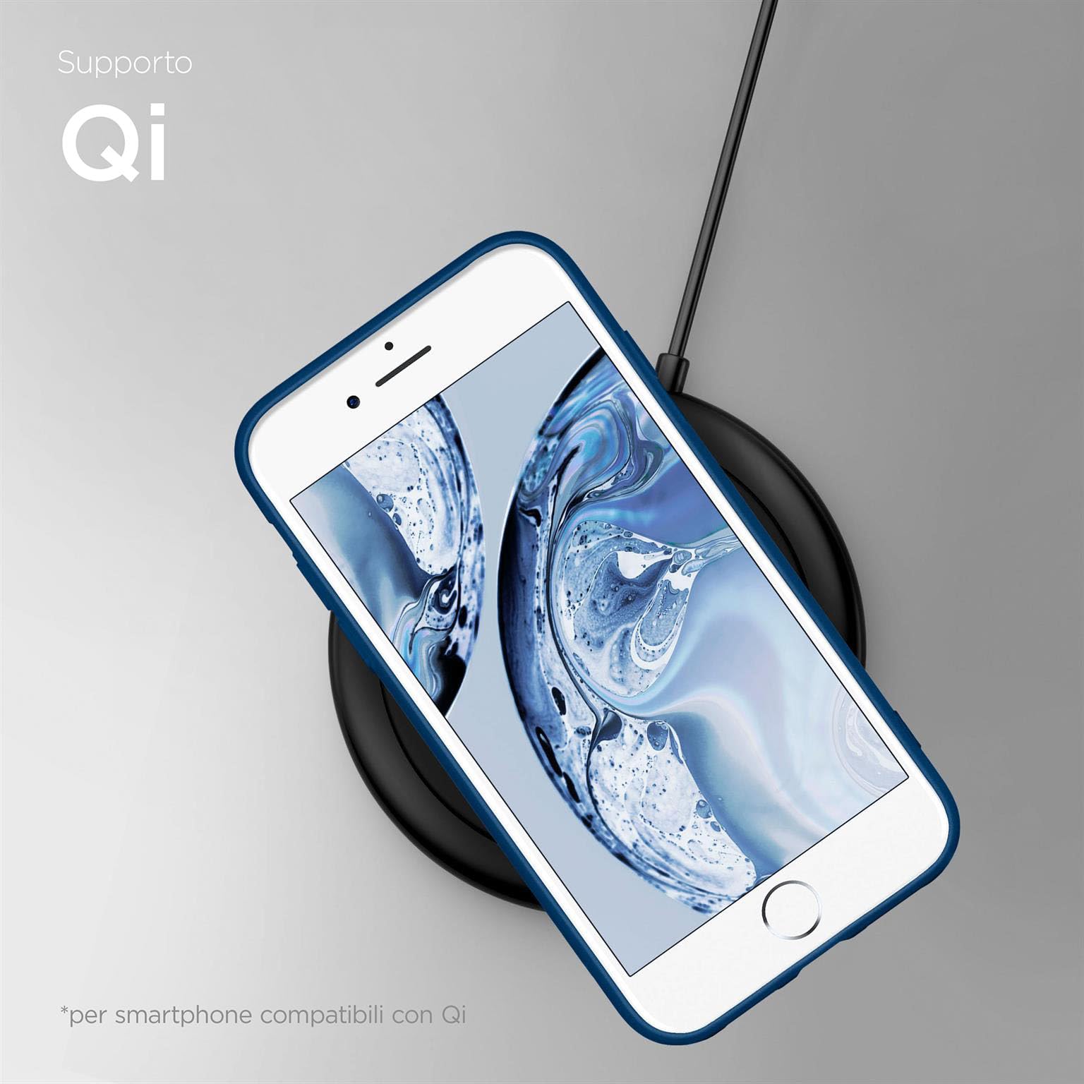 kwmobile Cover per Apple iPhone 6 / 6S Custodia - Back Case per Smartphone in Silicone TPU - Protezione Gommata - blu marino