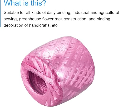 Miniatura 5 de MECCANIXITY Cuerda de plástico de nailon de poliéster para el hogar para embalar manualidades de jardinería, 1,312.3 ft de longitud total, color