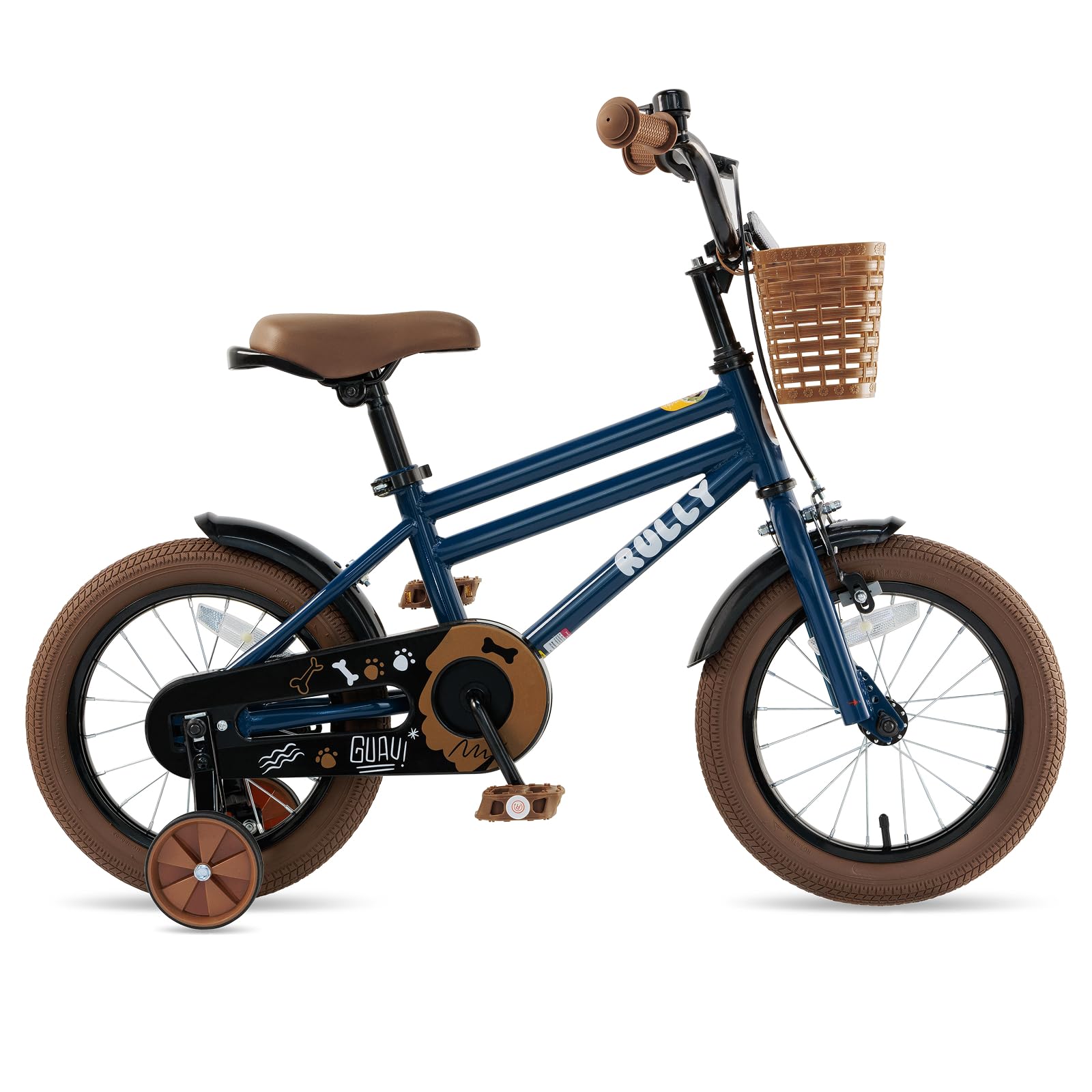 RULLY 12" Boys Bike for Ages 2โ4, Kids Bicycle with Training Wheels, Coaster Brake, Hand Brake, Front Basket, Safe & Stable, Blue โ image 1
