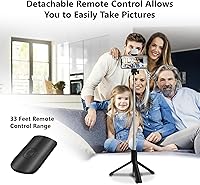 Vista 4 de Selfie Stick, trípode retráctil de 40 pulgadas para teléfono con control remoto inalámbrico y luz, trípode portátil para selfie stick