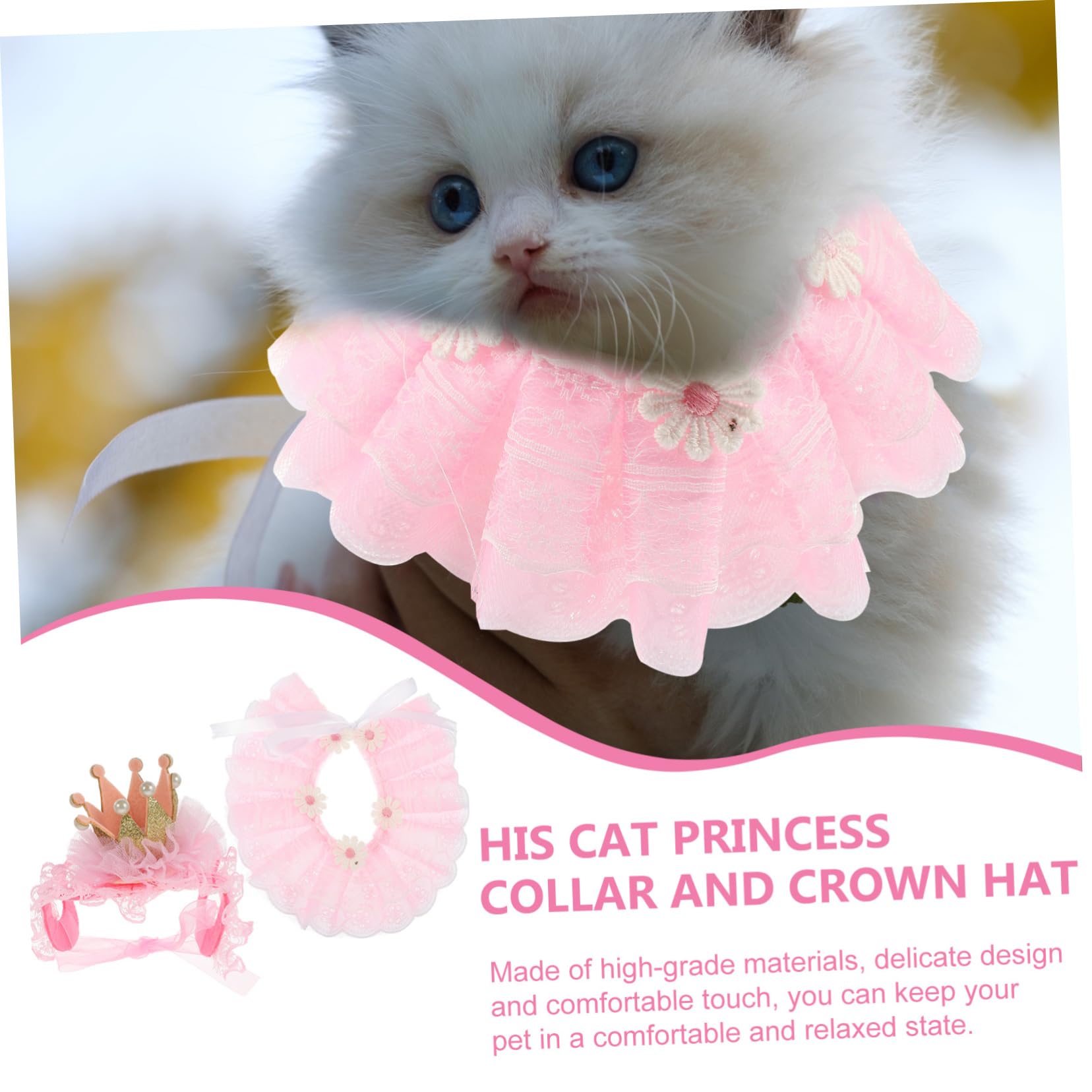 INOOMP 4sets Collari Per Gatti e Cani Con Accessori Cosplay Per Compleanni e Feste Decorazione Elegante e Confortevole Per Animali Domestici