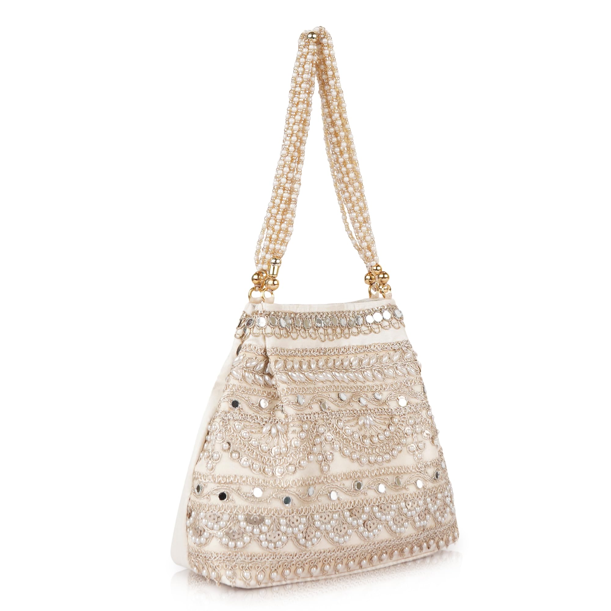 Velvet Stylish Embroidery Unique Design Traditional Wedding Party Handheld Potli Bag For Women-image-38