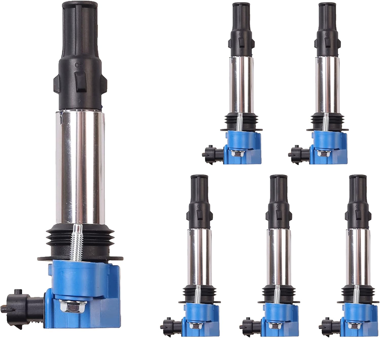 ENA Blue Pack of 6 Ignition Coil 2.8 3.6 V6 2004 2005 2006 2007 2008 2009 Compatible with Saab Cadillac Buick Chevy Traverse Vectra CTS STS SRX Enclave LaCrosse Rendezvous 93 Aero Acadia Outlook UF375