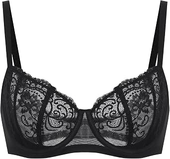 DELIMIRA Women's Balconette Lace Plus Size Sexy Bras