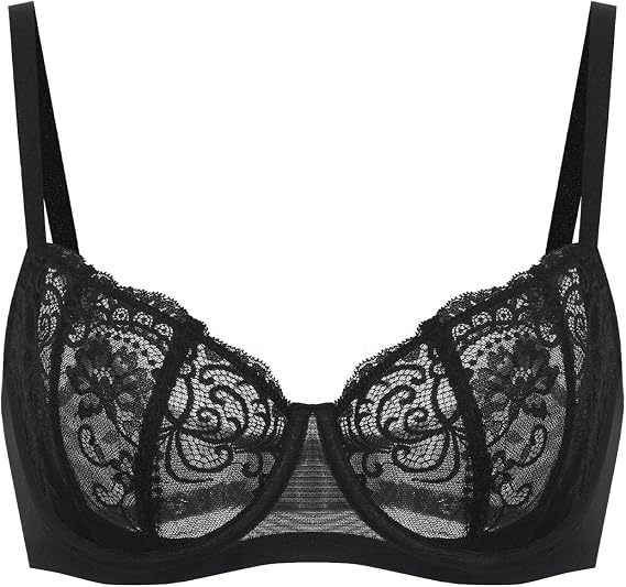 DELIMIRA Women's Balconette Lace Plus Size Sexy Bras