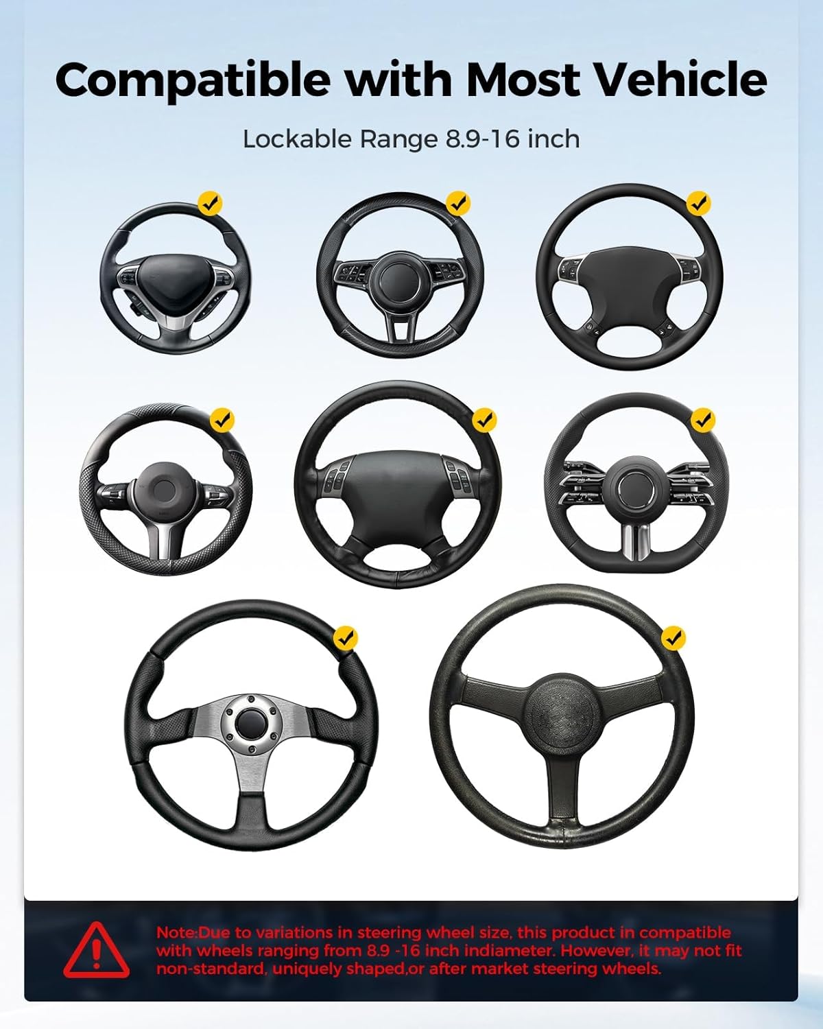 KYX Smart Steering Wheel Lock, High-tech Keyless Unlock, Car Lock with 4 Unlocking Methods,Fingerprint,Password, IC Card,Key, Sound & Light Alarm, Heavy Duty Carbon Steel, Universal Fit