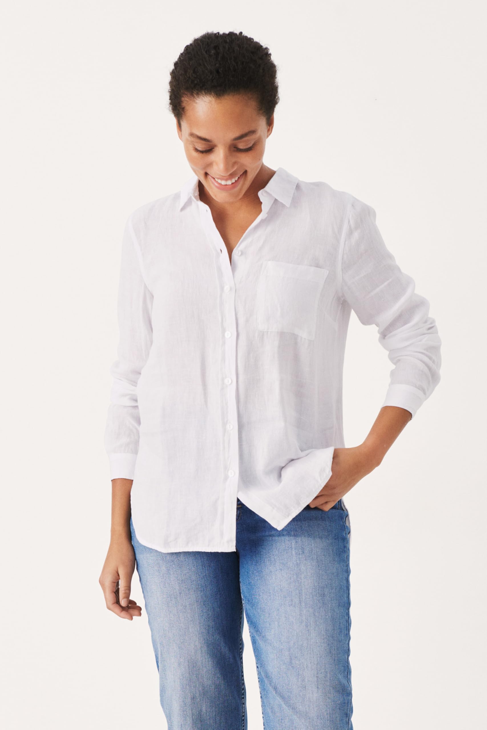 Part Two Women's Button Up Regular Fit Long Sleeves Shirt Collar Femme