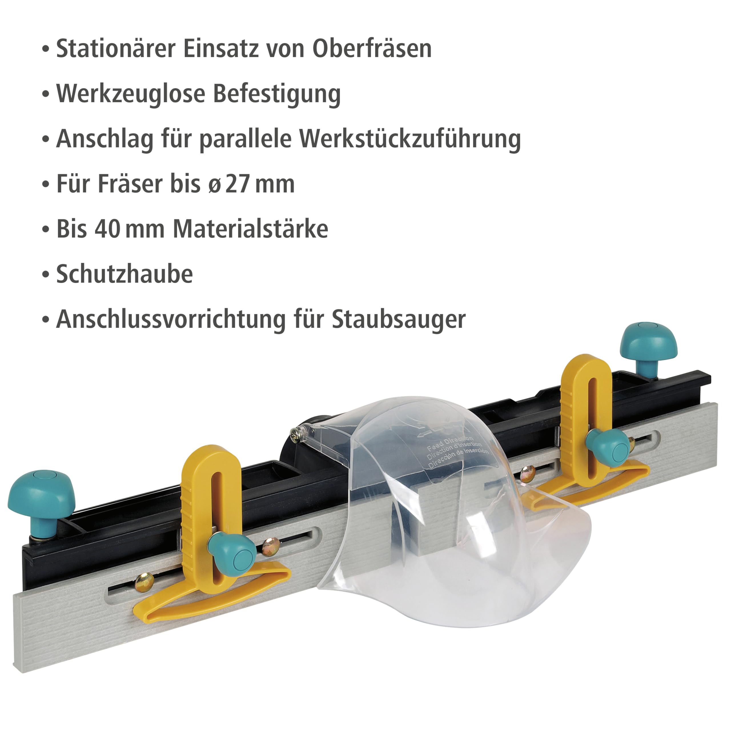 wolfcraft Parallel-Fräsanschlag für MASTER cut Maschinentische, 6901000, für MASTER Cut 1500, 2200, 2500 und 2600
