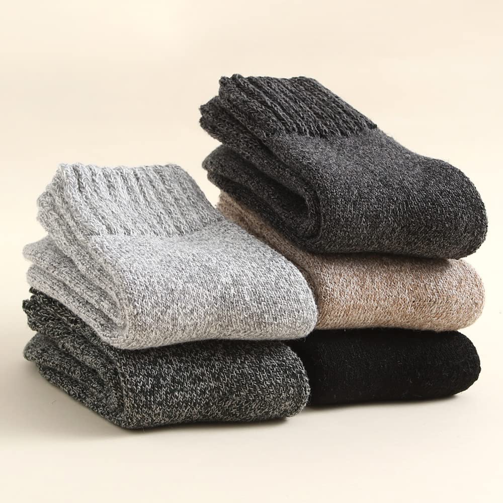 Wollsocken 5 Paare Super dicke Wollsocken Baumwolltuch Baumwolltuch Warmes Winter Socken Weiche Thermal Kaschmir Schnee Casual Socken EU 39-45 Wollsocken Damen ( Color : Mix Colors , Size : EU 39-45 U