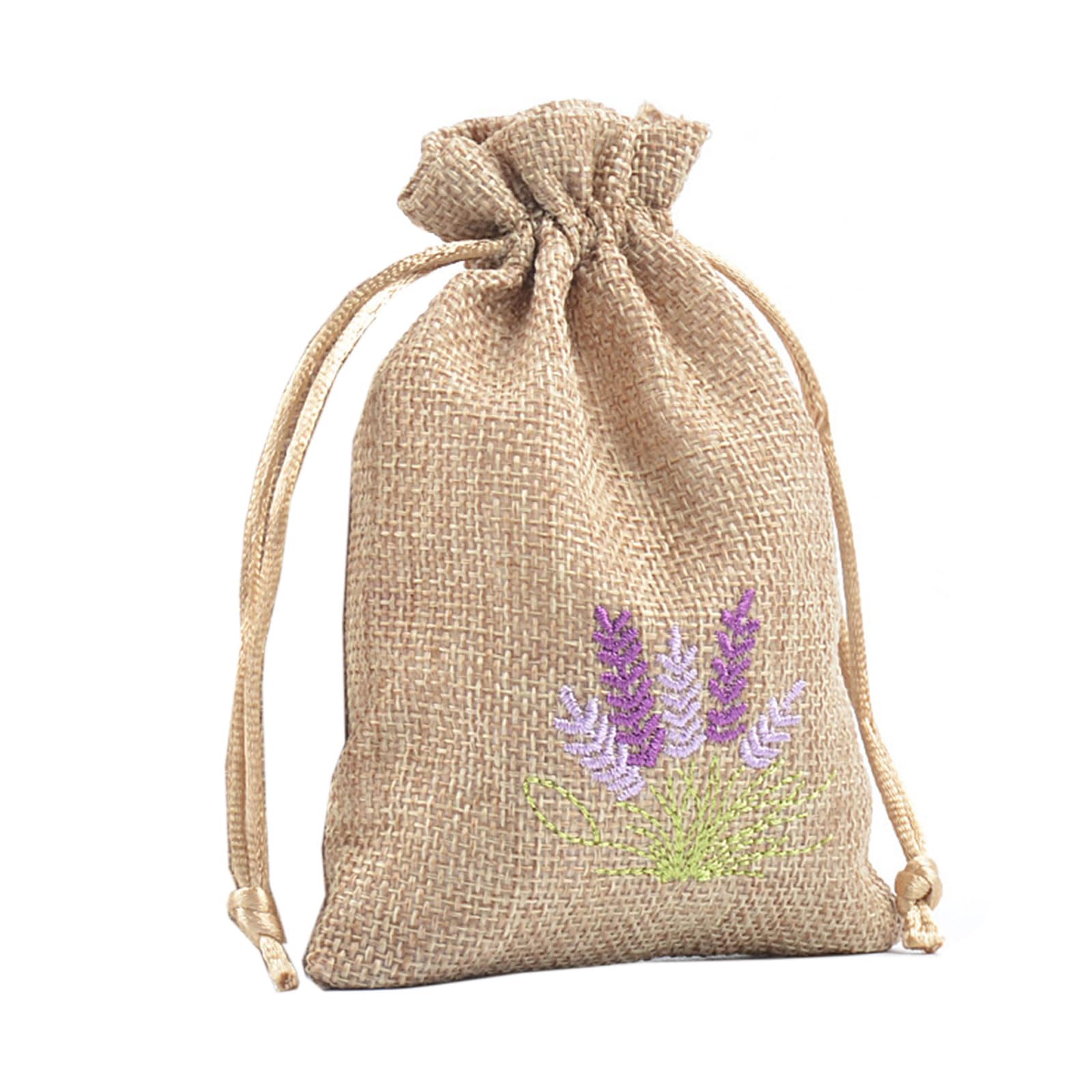 HapGlan Pack Of 10 Cotton And Linen Drawstring Bags Lavenders Bags For Jewelry Wedding Spices Storage