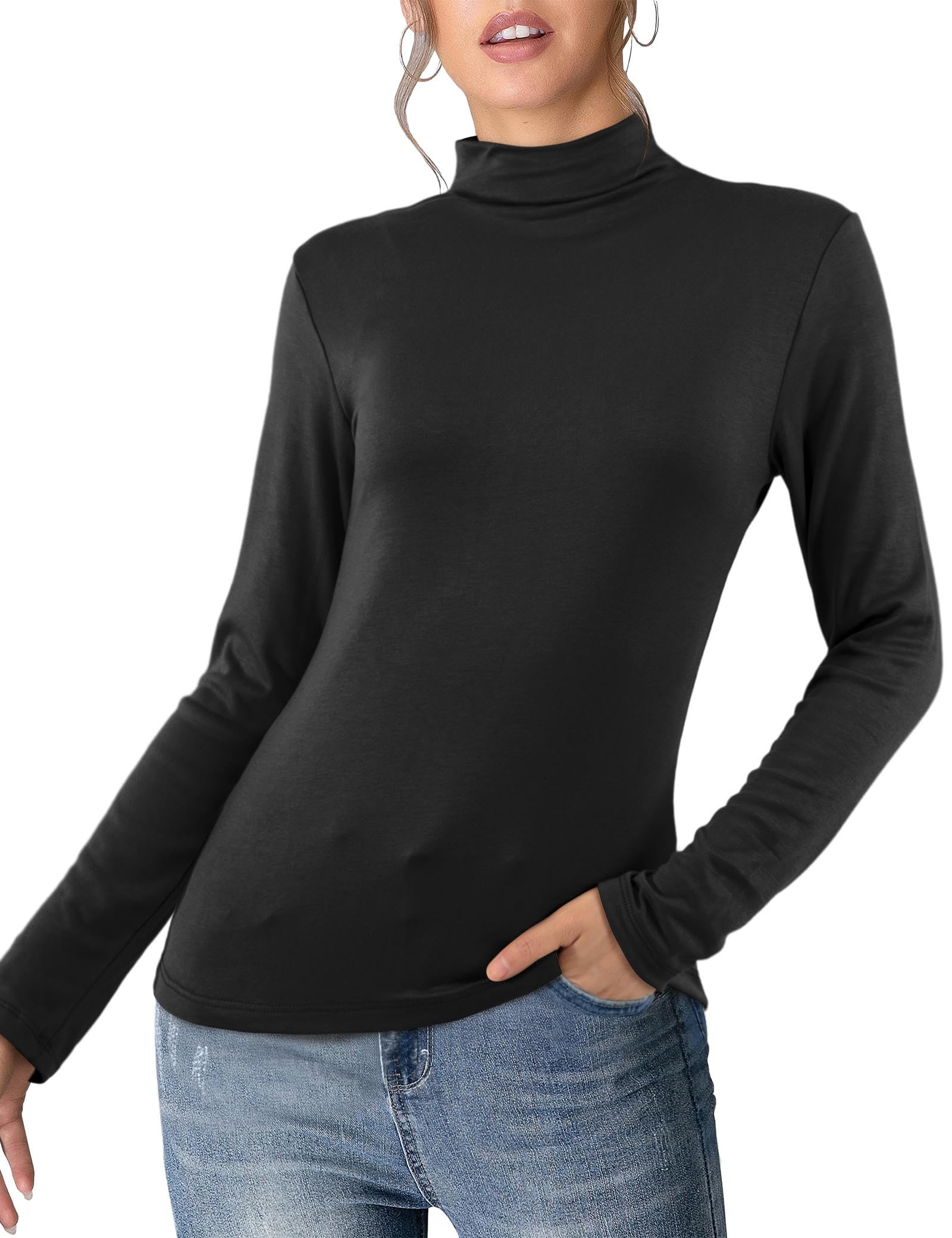 BeluringWomens Thermal Tops Turtleneck Underwear Long Sleeve T-Shirts Stretch Base Layer Tee Shirts