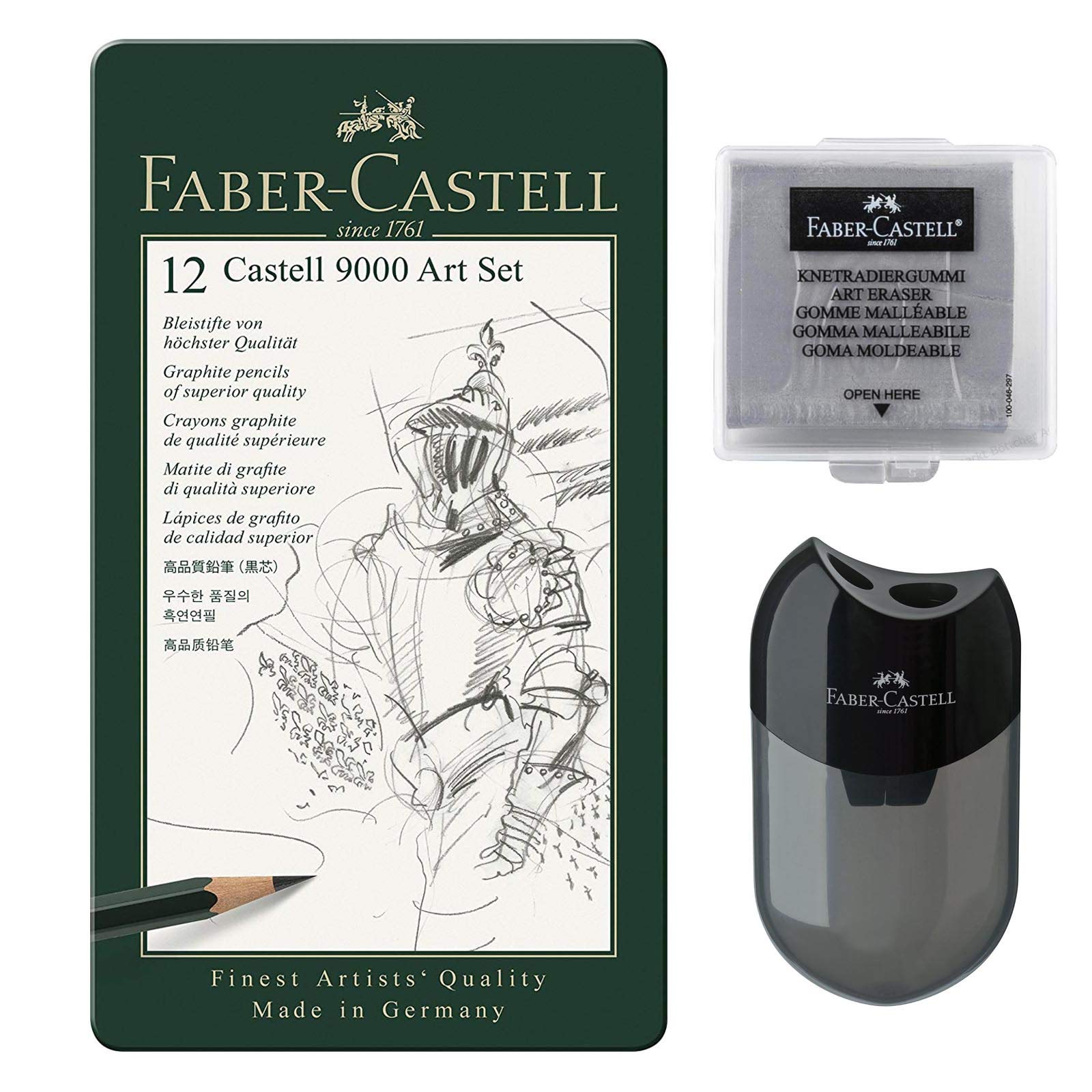Faber-Castell 119065 Castell 9000 zestaw 12 ołówków 8B, 2H