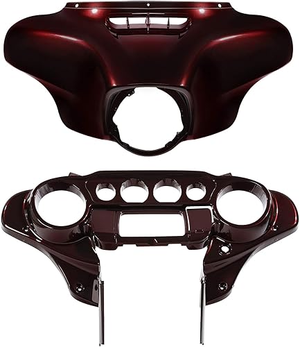 Miniatura 10 de Cubierta del velocímetro Carcasa interior exterior de nido de abeja negro con efecto decolorado CROMO PERSONALIZADO Compatible con Harley Touring