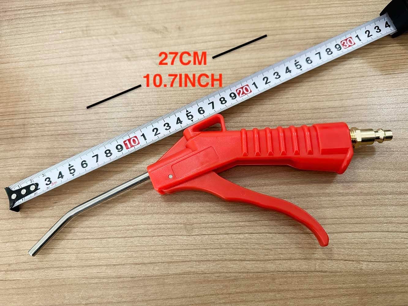 SANFU 4" Stainless Steel Elbow Air Blow Gun With 1/4" Brass Plug Air Tools For Air Compressor Removing Dust Cleaning,2-Pack, Red