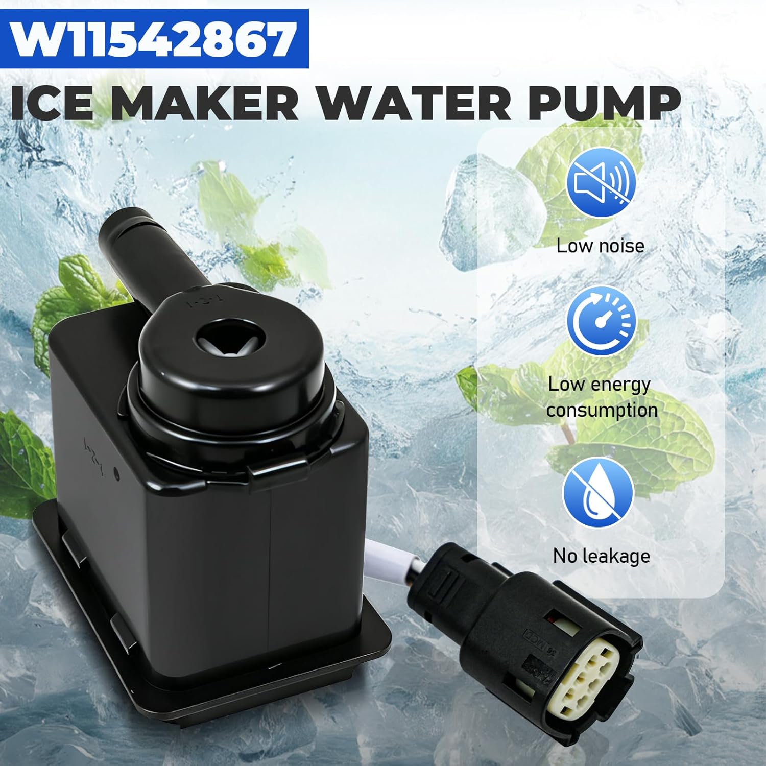 W11542867 Ice Maker Circulation Pump, Ice Maker Water Pump Compatible with kitchenaid whirlpool jennair kenmore, Recirculating Pump Replaces W11176264 W11325175 W10747426 W11439191 W10908287