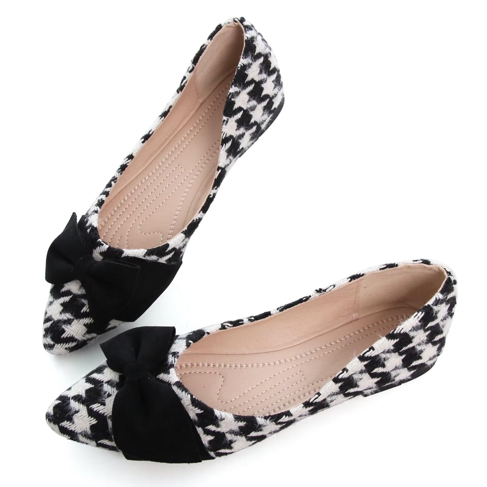 SAILING LU Ballet Flats for Womens Shoes Pointy Toe Cozy Flat Shoes Suede Comfortable Dressy Shoes Wear to Work Slip-on Moccasins