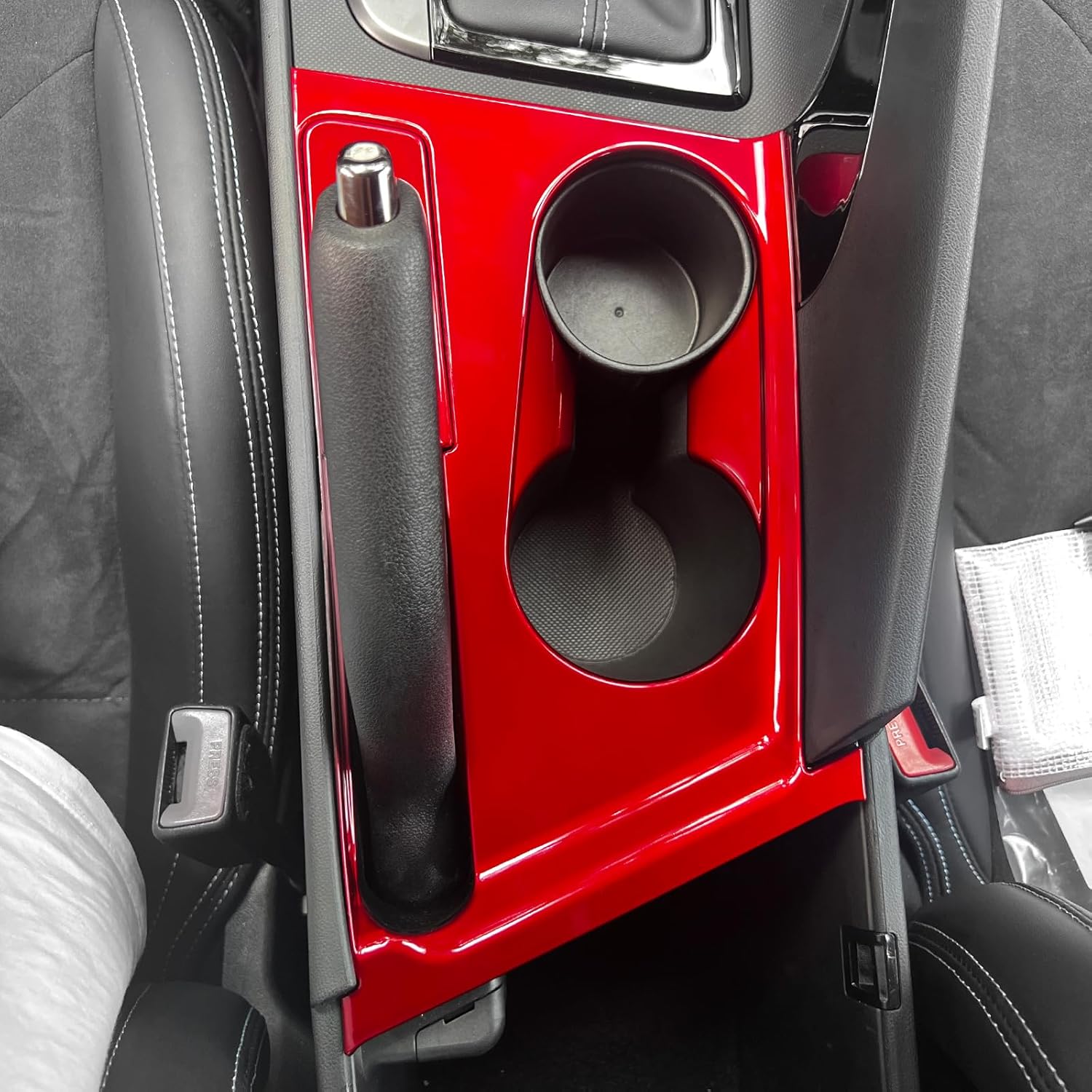 Carbon Fiber Style Car Water Cup Holder Trim Cover Interior Compatible with Hyundai Elantra CN7 N Line