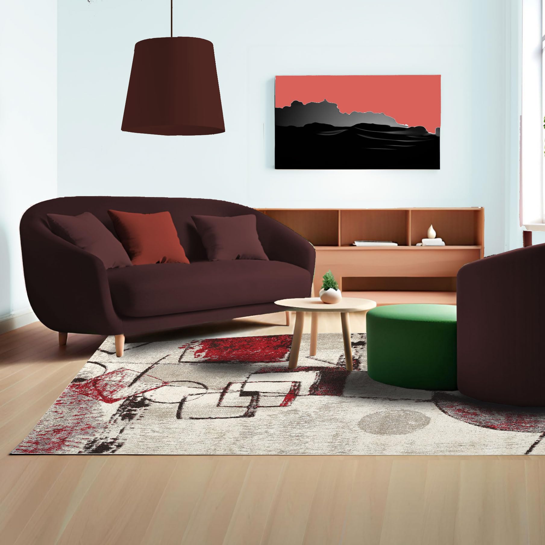 Tappeto 133x190 cm Moderno in Polipropilene – Economico e Resistente – Tappeto Pelo Corto Facile da Pulire – Ideale per Salotto, Soggiorno e Camera da Letto