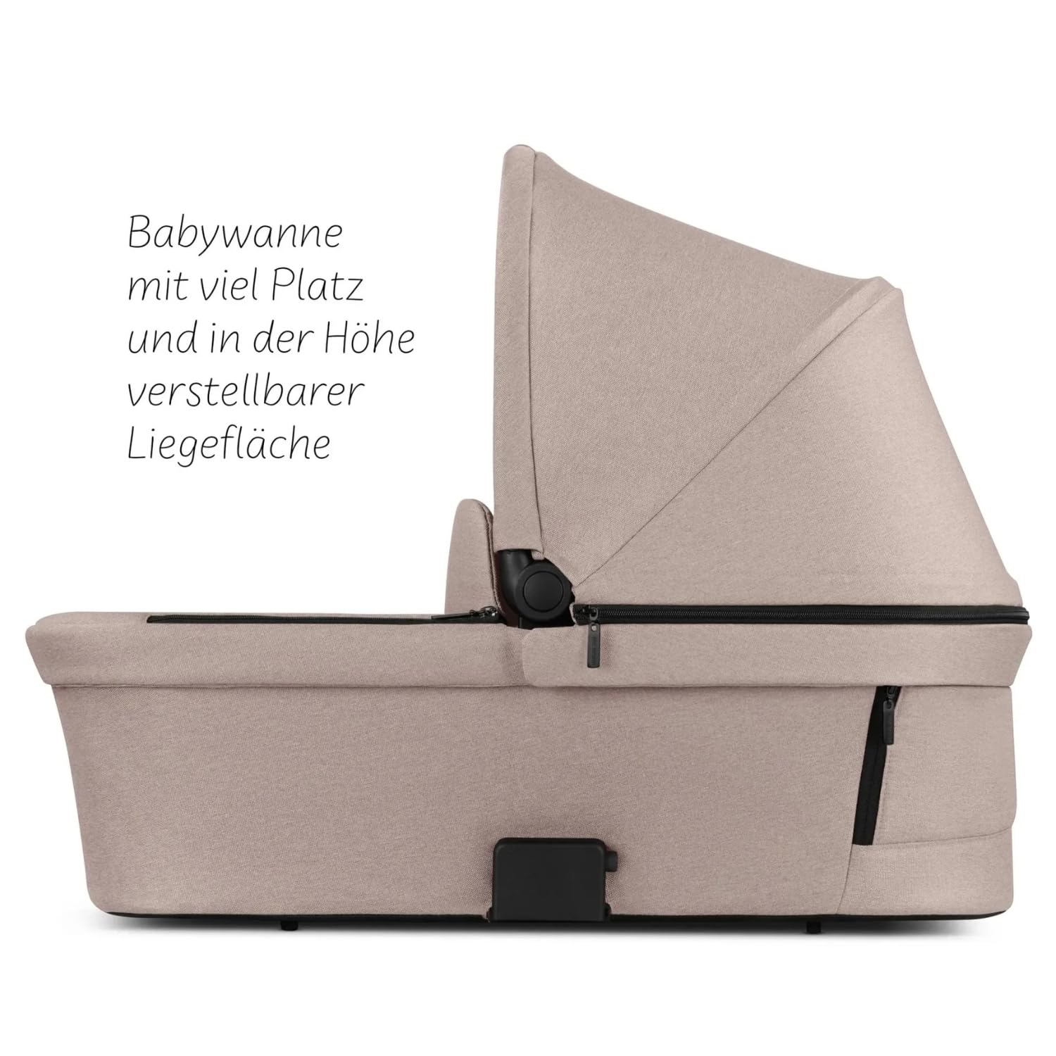 ABC Design Tragewanne für Samba, Salsa Run & Zoom – Babywanne ab Geburt mit CozyCloud® Matratze, faltbar, großes Verdeck & Belüftungsfenster – Kinderwagenaufsatz - Camel