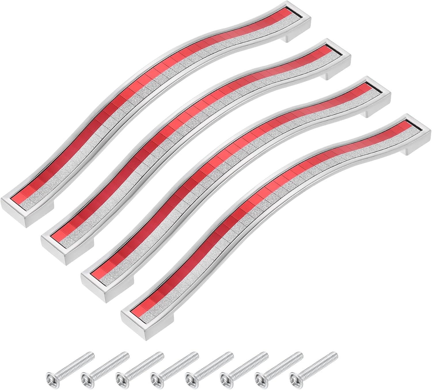 uxcell Cabinet Pulls Drawer Handle 160mm Hole Centers Alloy Crystal Red 4Pcs