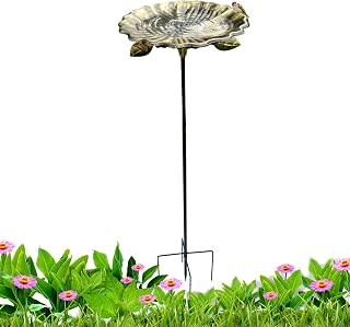 Bird Bath for Outdoor Weather Resistant Pet Basin Bowl | Standing Metal Bird Bath Feeder Bowls for Parrot Sparrow Parakeet Budgies Garden Yard Balcony Patio Lawn