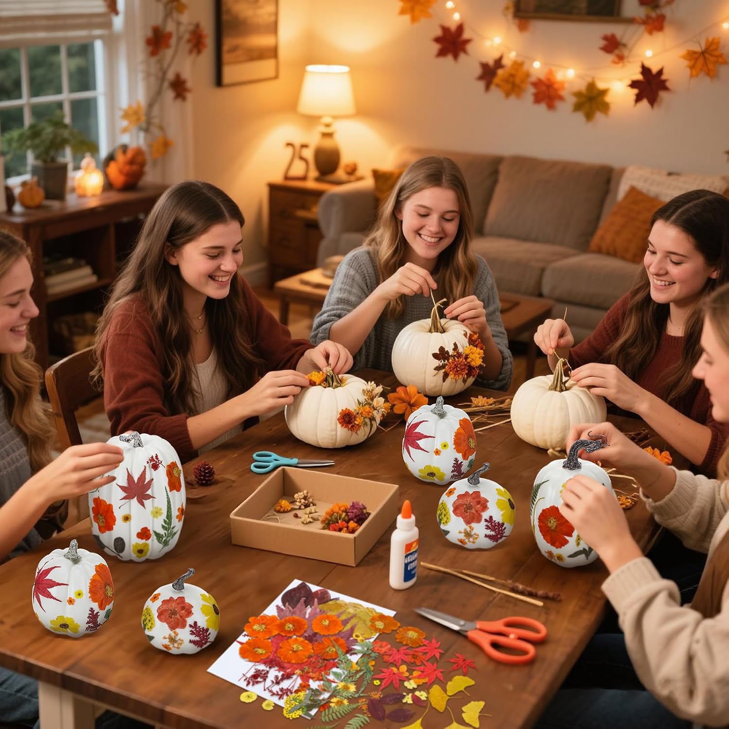 Nuanchu 107 Pcs Fall Foam Pumpkin Craft Kit, Autumn Style image 5