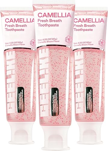 Camellia - Pasta de dientes Fresh Breath, sabor floral natural para una frescura oral duradera, enriquecida con extractos de plantas, 4.23 onzas