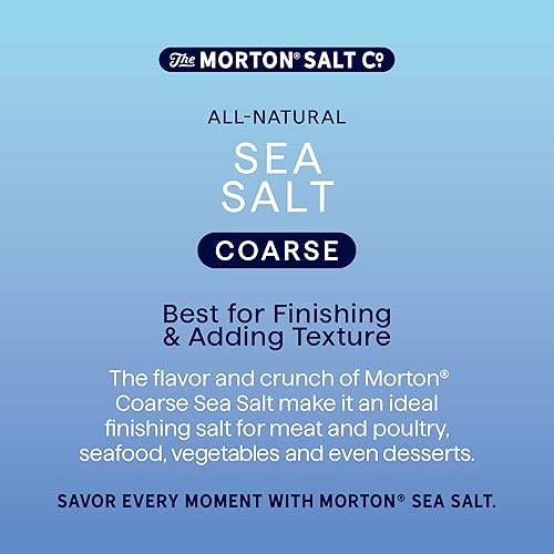 Miniatura 8 de Morton Juego de sal marina, fina (17.6 onzas) y gruesa (17.6 onzas), paquete de 2, totalmente natural, sal marina fina y gruesa, perfecta para