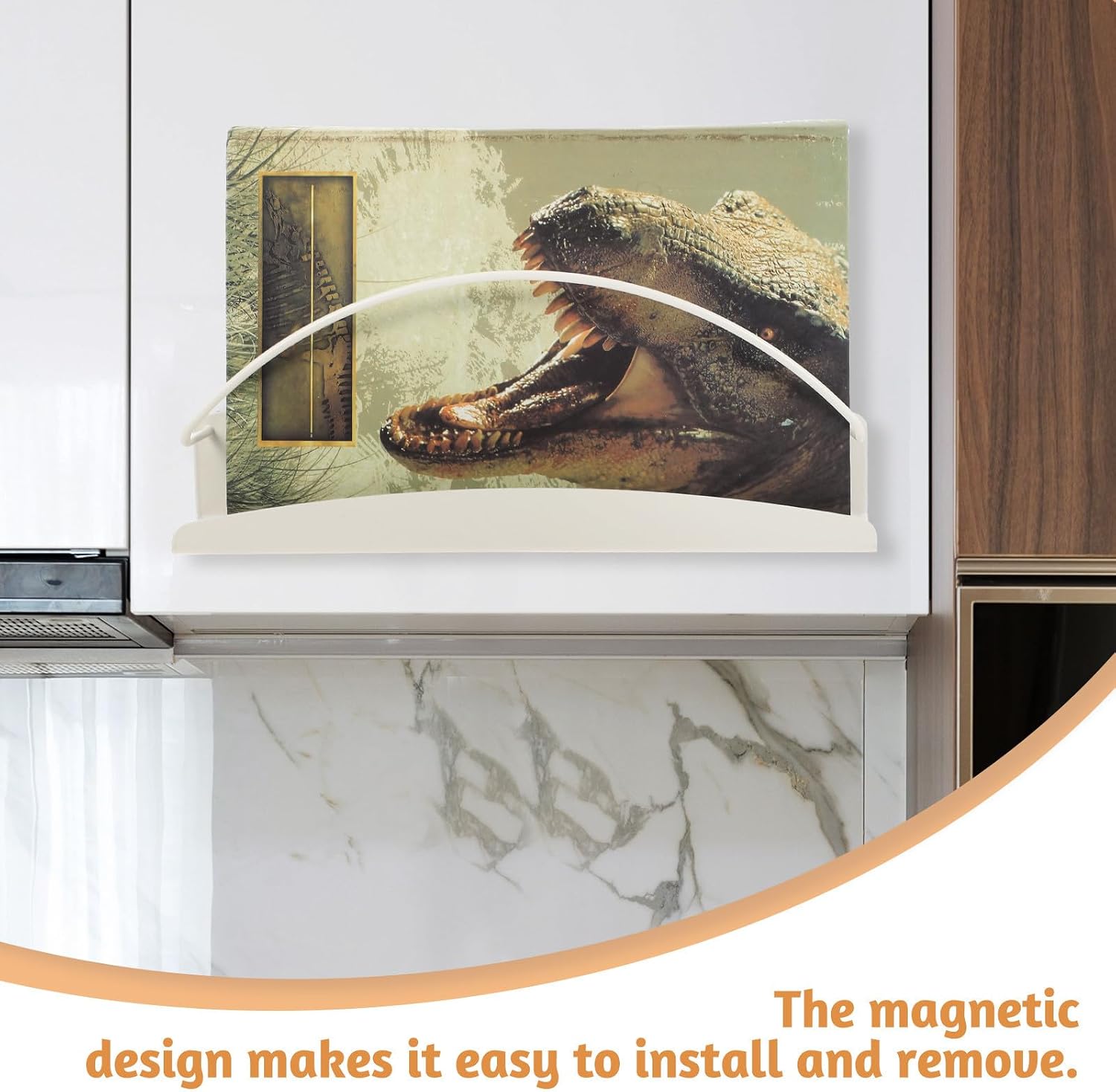 Zerodeko Magnetic Magazine Rack Fridge Storage Box White Magnetic Organizer Rack Sturdy Refrigerator Storage Holder for Home Office Kitchen