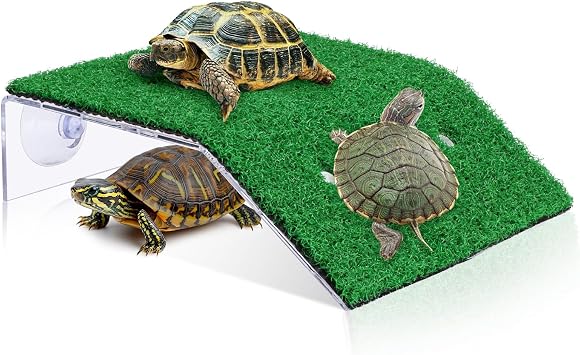Large Turtle Basking Platform, 2-in-1 Floating Dock with Ramp for Aquatic Turtles Reptiles and Amphibians, Easy to Install Basking Area for Habitat Tank Terrarium