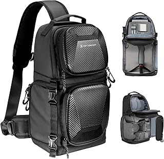 K&F CONCEPT Camera Sling Bag Crossbody Bag Hardshell Camera Shoulder Backpack DSLR/SLR/Mirrorless Camera Case Photography Bags for Photographer