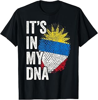 ITS IN MY DNA Antigua and Barbuda Flag Roots Pride Genetic T-Shirt