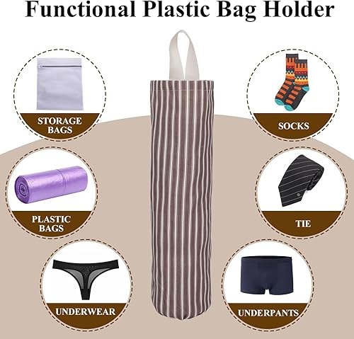 Miniatura 4 de TOGETRUE Soporte para bolsas de plástico, soporte para bolsa de comestibles, organizador de bolsas de basura reutilizable para decoración del hogar