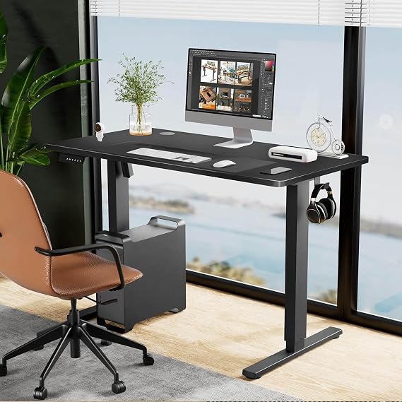 Stand Up Desk,48 X 24 Inches with Adjustable Desktop Height,Standing Upright Office Desk with 6 Button Controller for Office Desks&workstations (Black)
