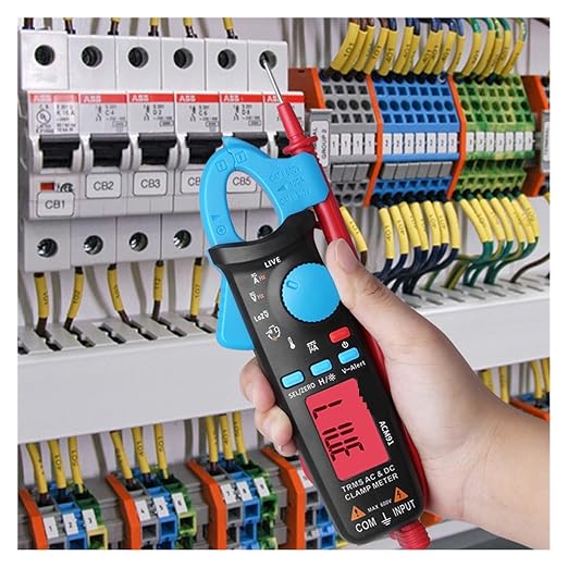 Multímetro Pinza Digital ACM91 AC/DC Corriente True RMS 1mA Rango Automático con Medidor de Temperatura y Frecuencia miniatura 6