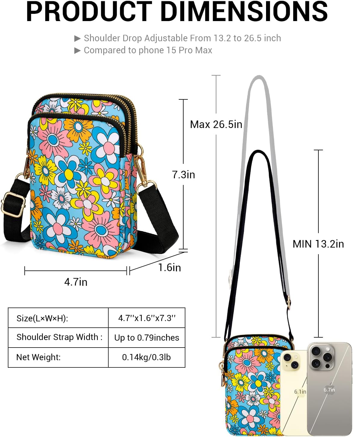 YINHEXI Small Crossbody Bags for Women, Mini Cell Phone Wallet Purse, Shoulder Bag for Women and Men image 5