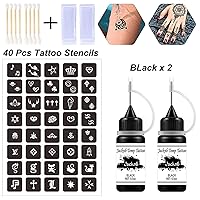 Vista 4 de Kit de tatuaje temporal, tatuaje semipermanente de gel Jagua a mano alzada, tatuajes de temperatura para mujeres, niños y hombres, pintura de arte