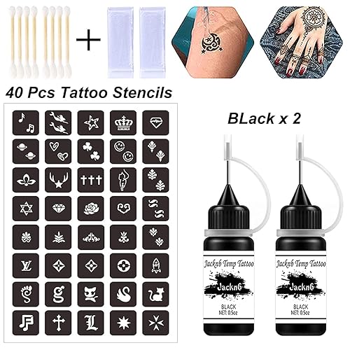 Miniatura 4 de Kit de tatuaje temporal, tatuaje semipermanente de gel Jagua a mano alzada, tatuajes de temperatura para mujeres, niños y hombres, pintura de arte