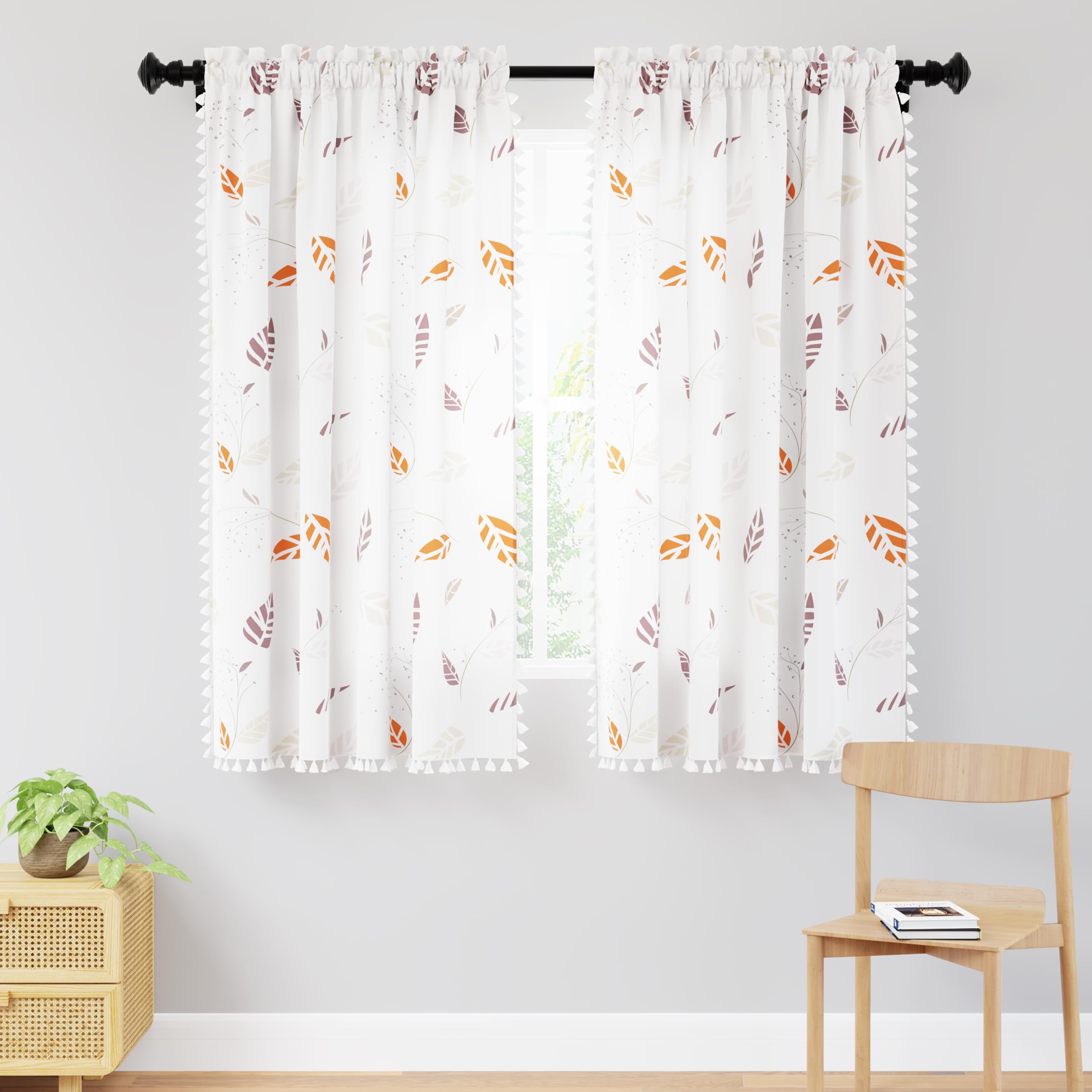 Encasa XO Boho Semi Sheer Curtains for Window in Bedroom & Living Room (Set of 3)- Boho Leaves Combo - Curtain with Tassels & Bohemian Design - 5 ft (B0CG9P7GK6) Amazon Price History, Amazon Price Tracker