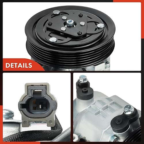 Miniatura 8 de A-Premium Compresor de aire acondicionado con embrague compatible con Mazda MX5 Miata 2.0L 2006-2015, con polea de 6 ranuras