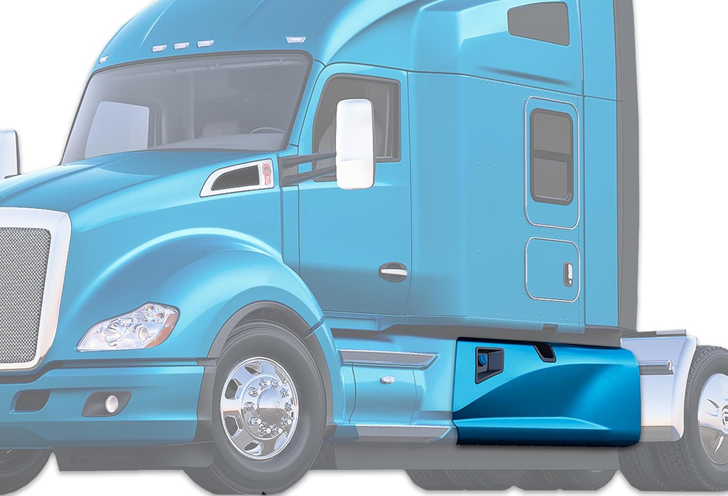 KOZAK Partial Fairing Assembly, Center Fairing Panel 89" w/Hole w/Bracket Left Driver Side (A33-1216-11200) Compatible with Kenworth T680 2017-2022 Includes Logo, 2x 22" Windshield Wipers, Vest