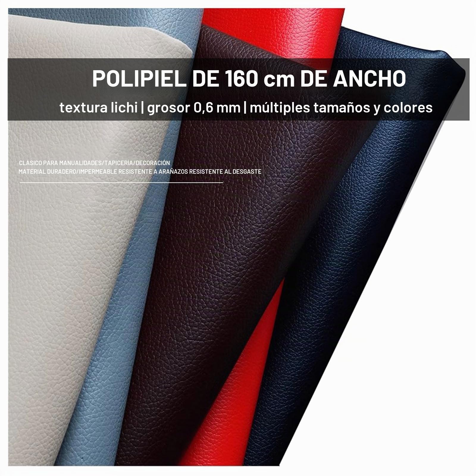 160cm de Ancho Tela de Polipiel Para Tapizar con Patrón Litch Piel Sintética Para Manualidades de Bricolaje, Muebles, Sofás, Sillas, Bolsos, Asientos(Size:160x300cm,Color:blanco)
