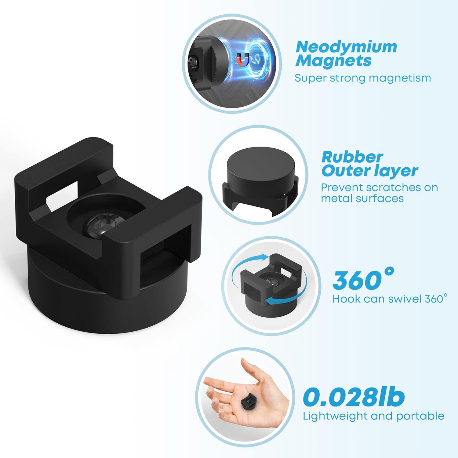 Magnetic Zip Tie Mount Heavy Duty Magnetic Cable Zip Tie Base, Tie Mounts, Magnetism Wire Clamps, Magnet Zip Ties Holders, Zip Tie Organizer Magnet Wire Management Clips 10Pcs