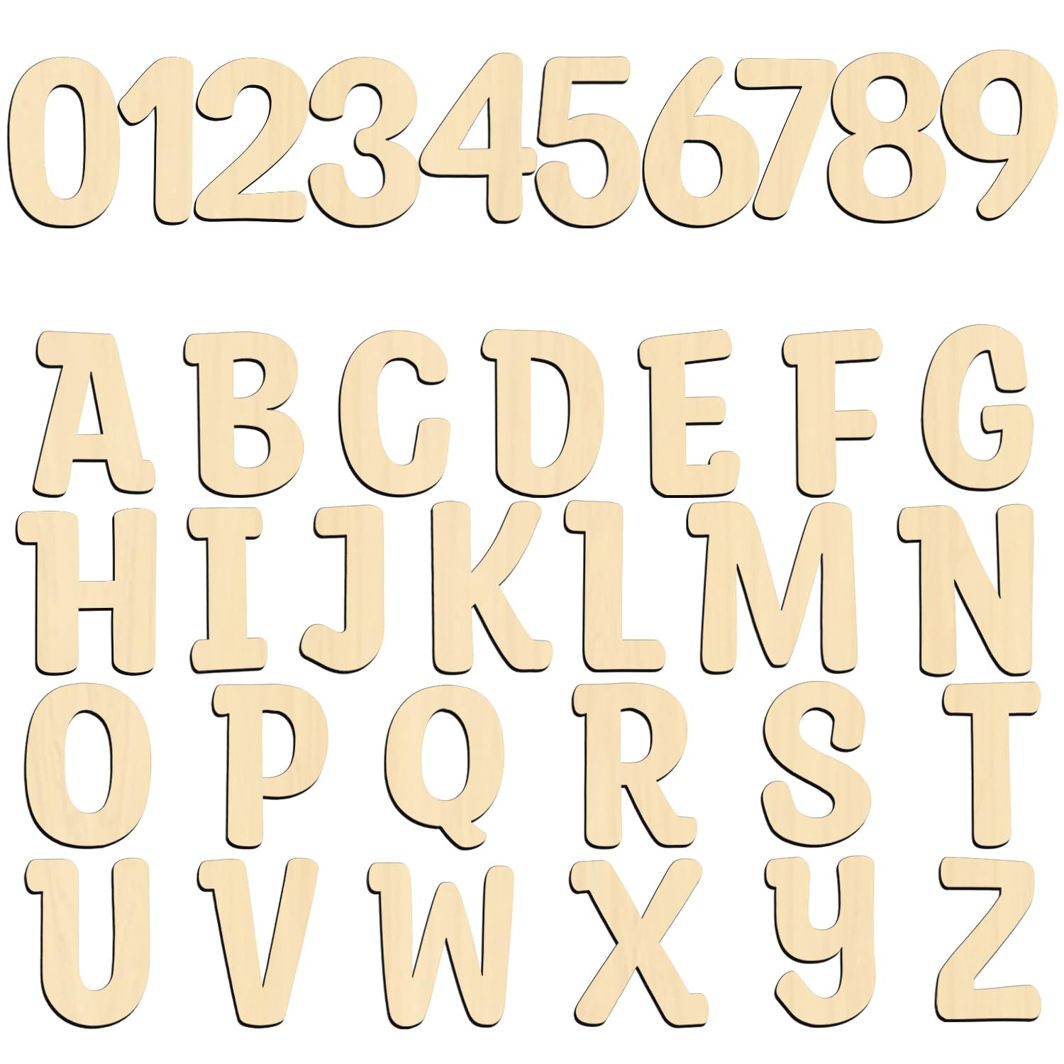 Letras de madera de 6 pulgadas para manualidades, letras pequeñas de madera para decoración de pared, letras del alfabeto de madera sin terminar, números de madera para decoración de pared, guardería
