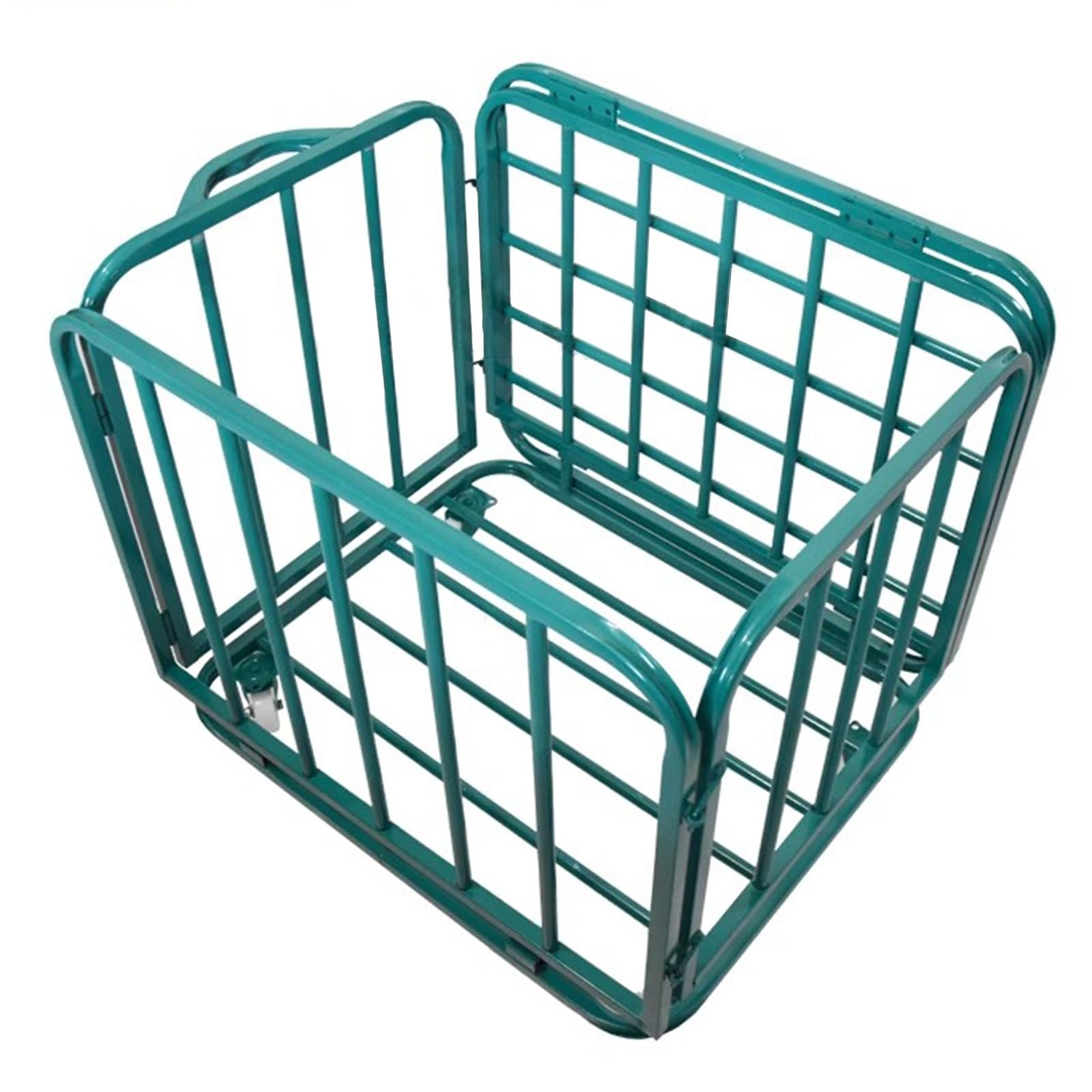 Grüner Basketballkorb mit Deckel, robuster, rollbarer Sportballwagen für Kindergarten/Schule/Garage/Turnhalle, großes Fassungsvermögen, 70 x 60 x 65 cm,70x60x65cm