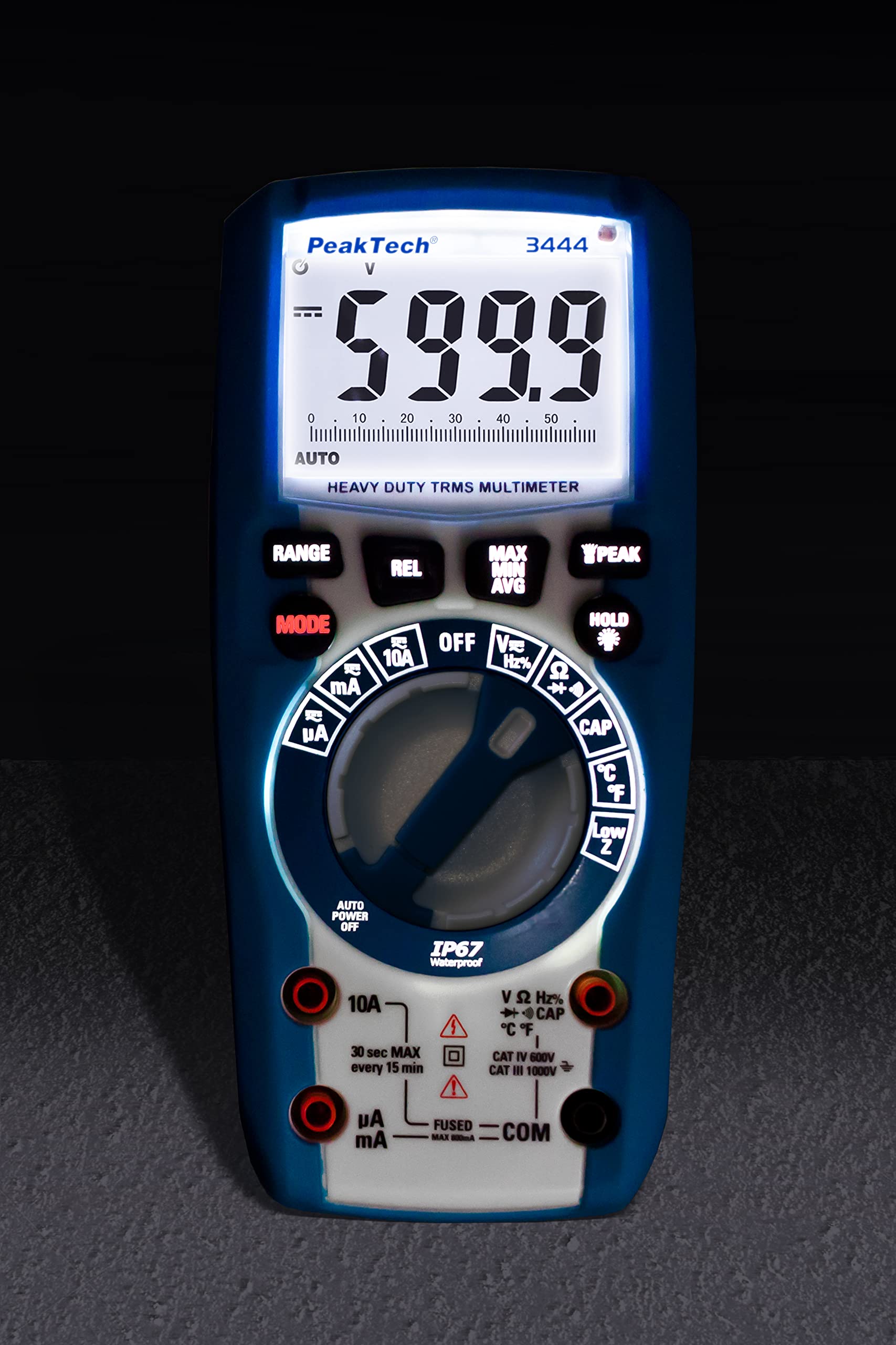 PeakTech 3444 – True RMS Digital Multimeter & Peak Tech P 8200 – Messzubehör Set für Digital Multimeter, Prüfkabel Set, Elektronik Sortiment mit Prüfkabel - 14-teilig inkl. Tasche