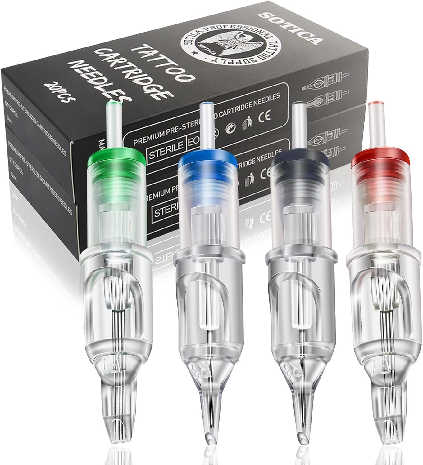 タトゥーニードル タトゥーカートリッジ針 ミックスサイズ 1207RS 1207RL 1207M1 1207RM #12 直径0.3